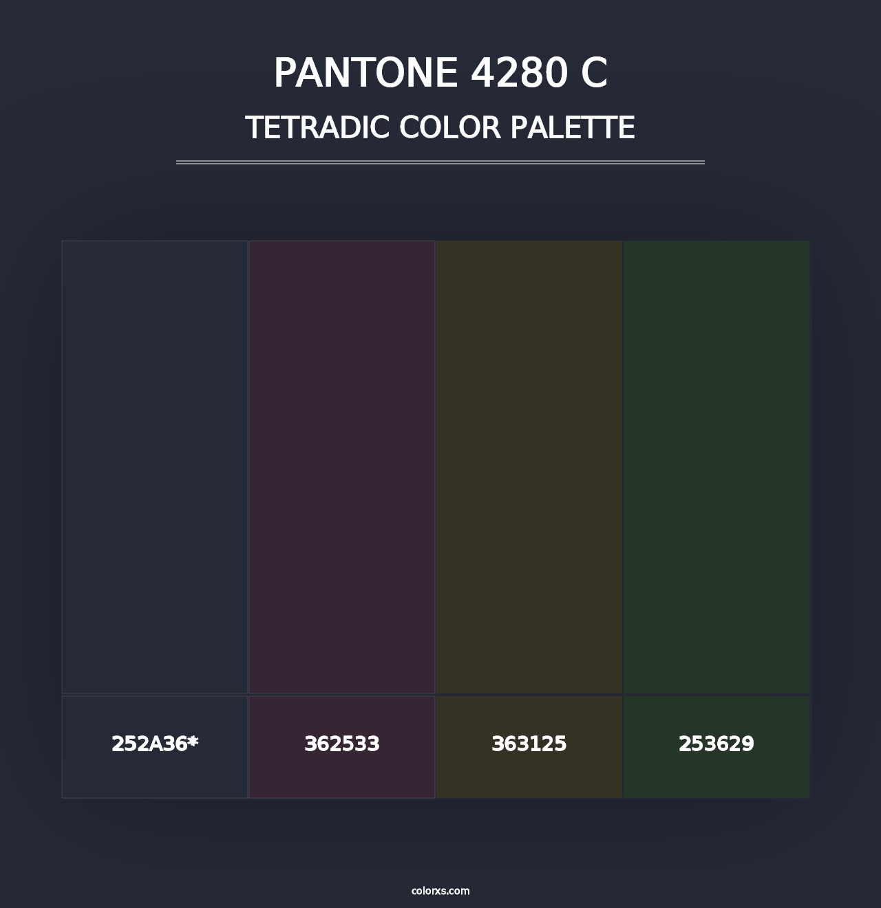 PANTONE 4280 C - Tetradic Color Palette