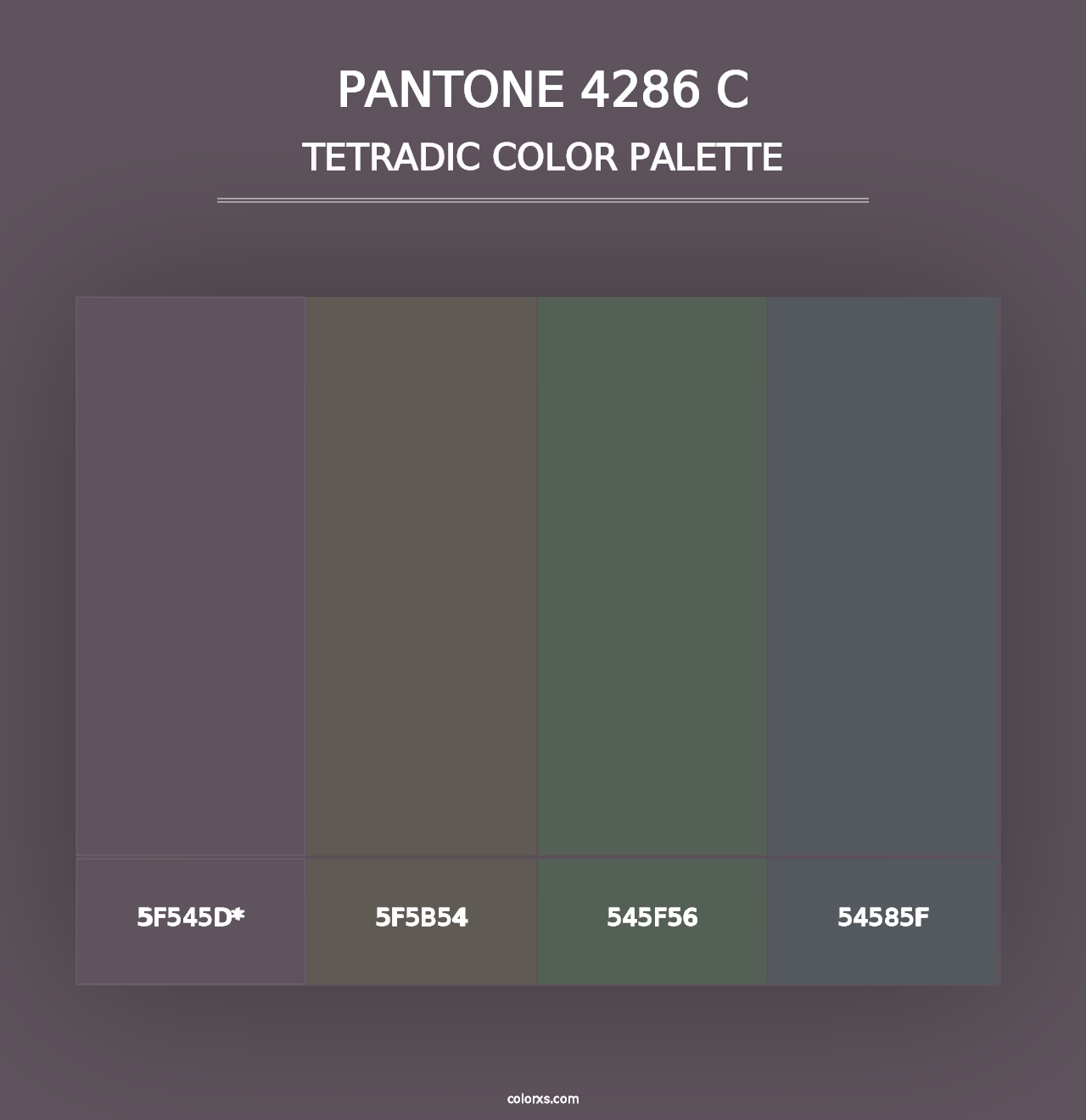 PANTONE 4286 C - Tetradic Color Palette