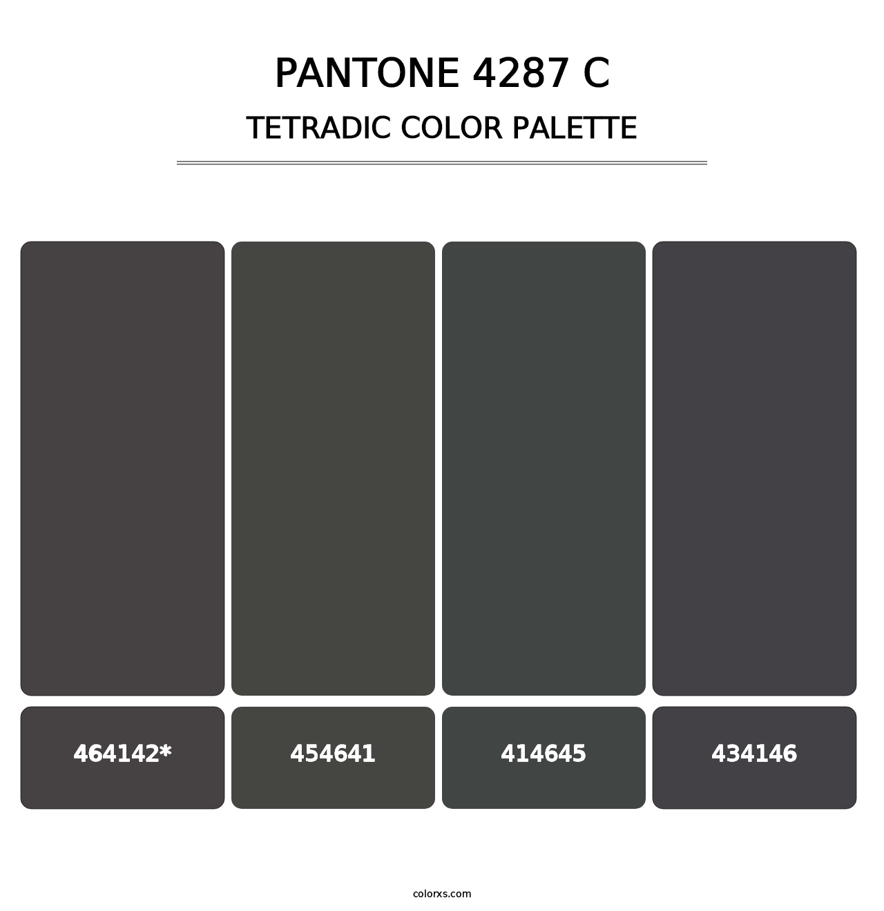 PANTONE 4287 C - Tetradic Color Palette