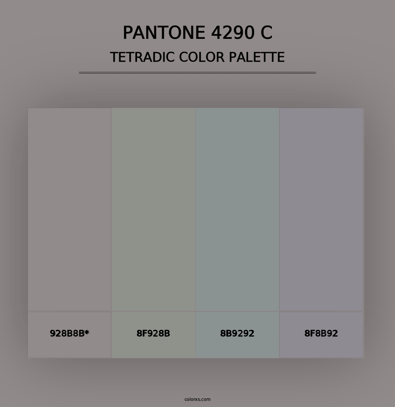 PANTONE 4290 C - Tetradic Color Palette