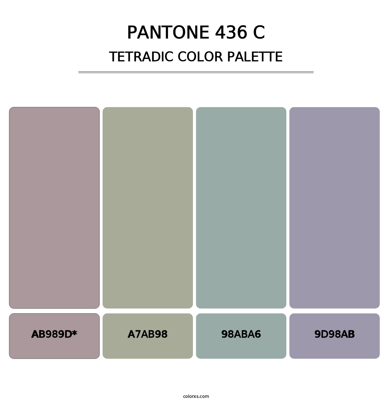 PANTONE 436 C - Tetradic Color Palette