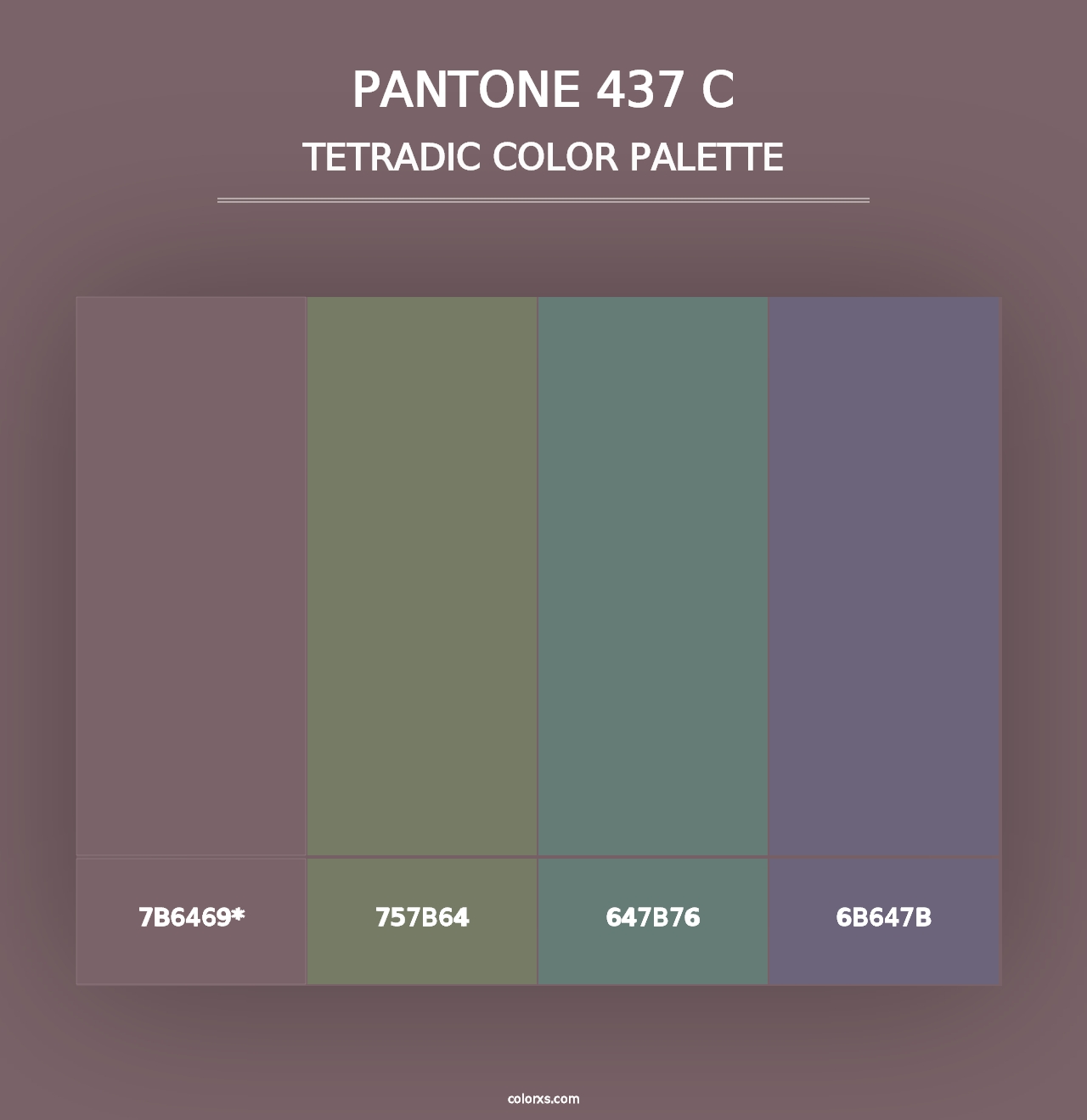 PANTONE 437 C - Tetradic Color Palette