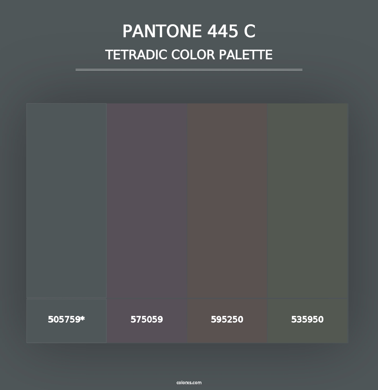 PANTONE 445 C - Tetradic Color Palette