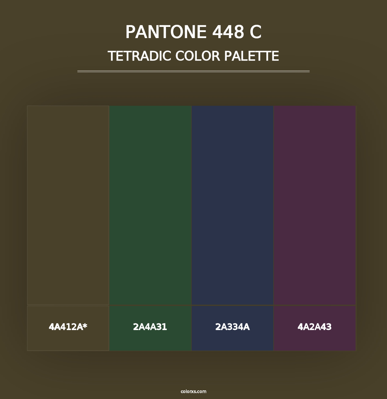 PANTONE 448 C - Tetradic Color Palette