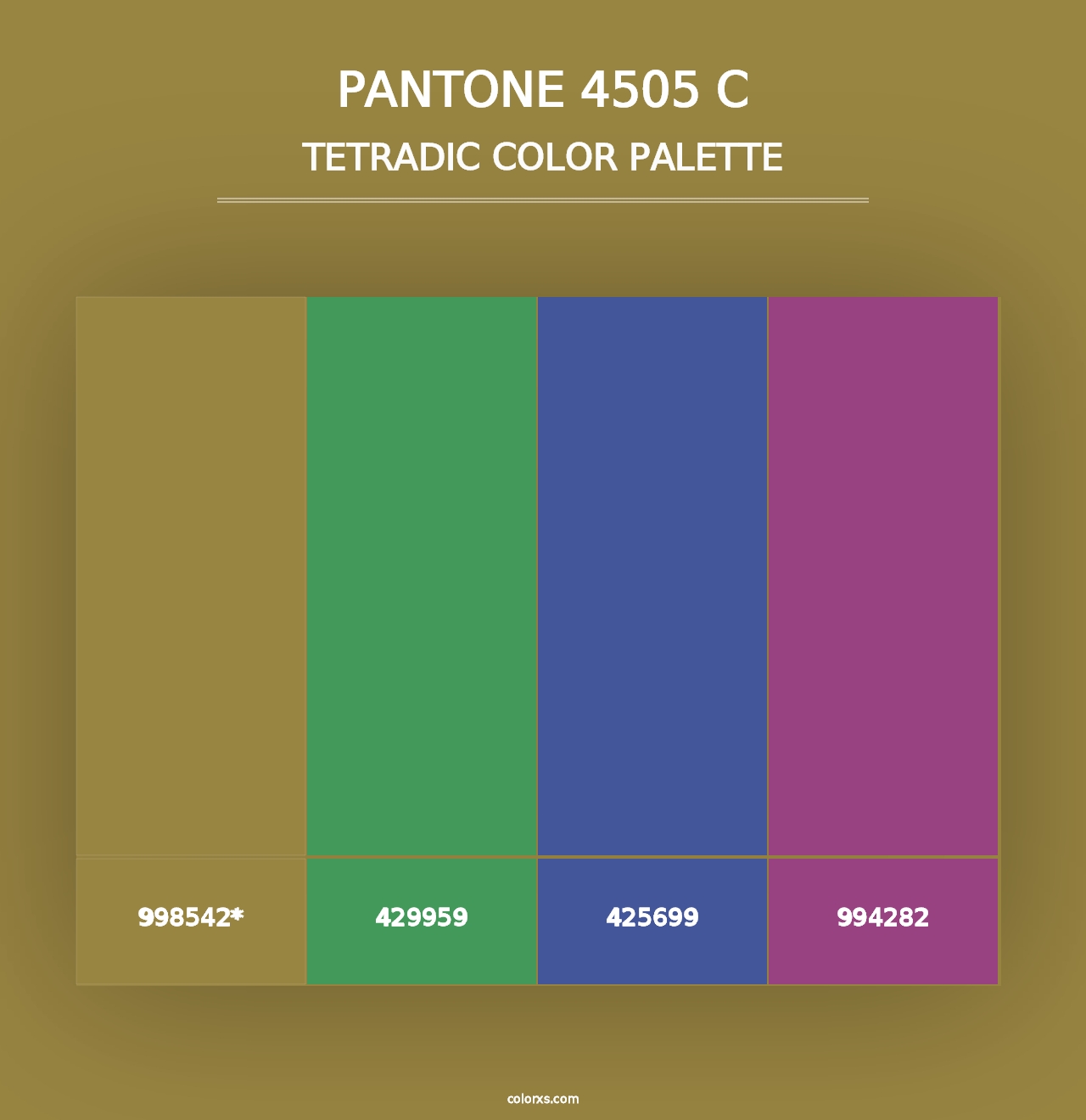 PANTONE 4505 C - Tetradic Color Palette