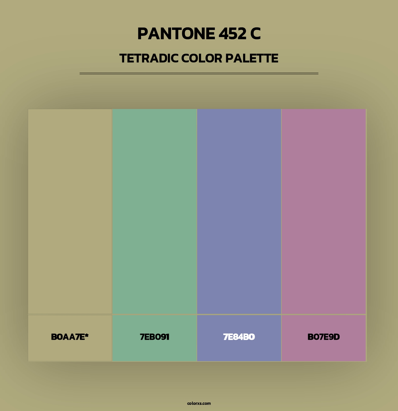 PANTONE 452 C - Tetradic Color Palette