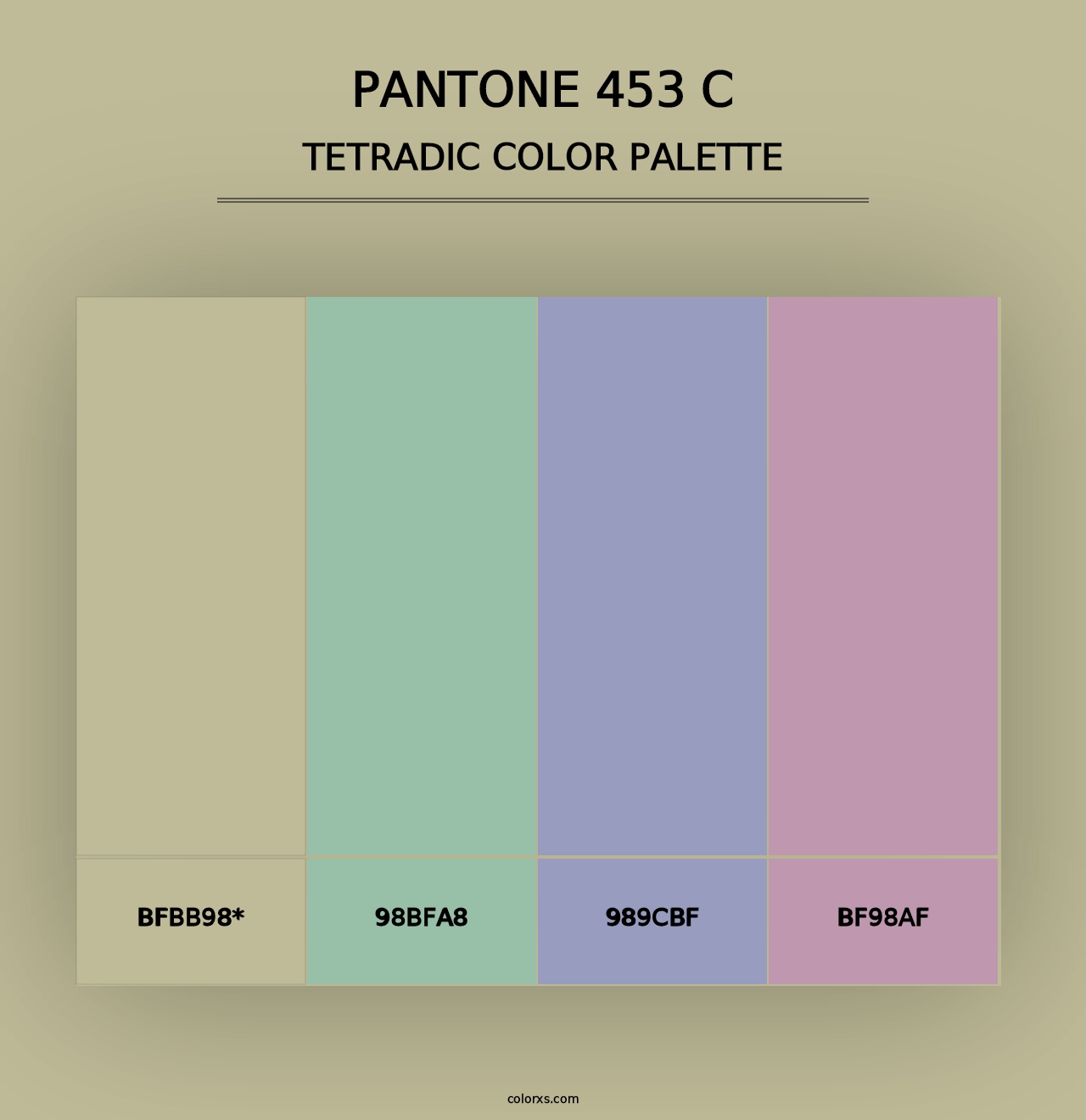 PANTONE 453 C - Tetradic Color Palette