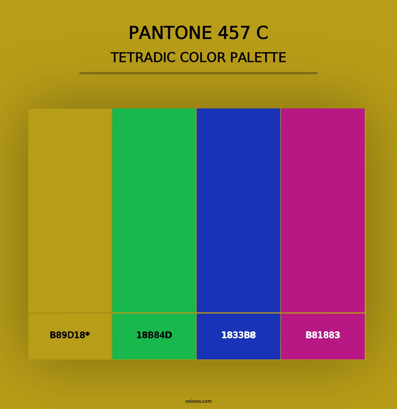 PANTONE 457 C - Tetradic Color Palette