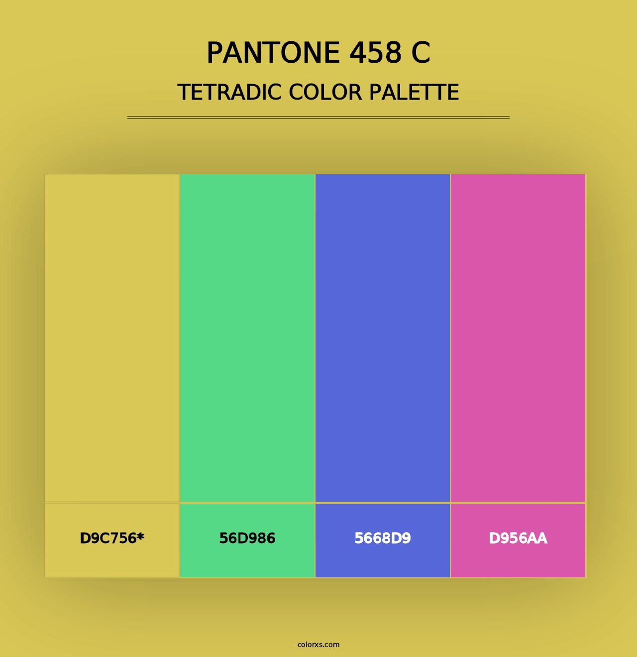 PANTONE 458 C - Tetradic Color Palette