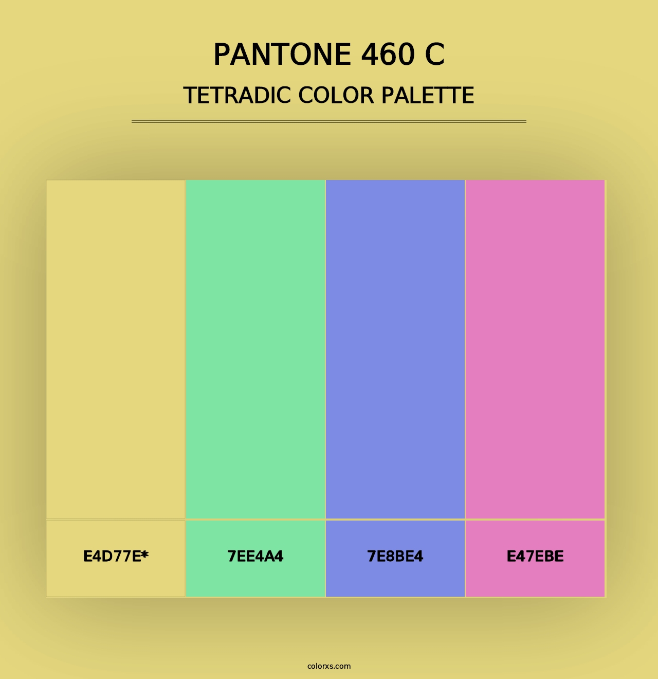 PANTONE 460 C - Tetradic Color Palette