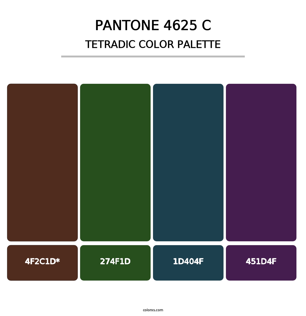 PANTONE 4625 C - Tetradic Color Palette