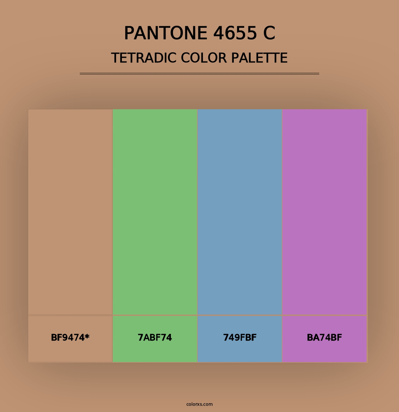 PANTONE 4655 C - Tetradic Color Palette