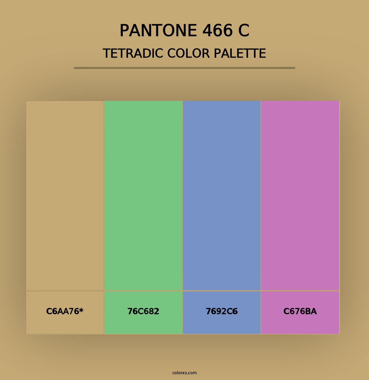 PANTONE 466 C - Tetradic Color Palette