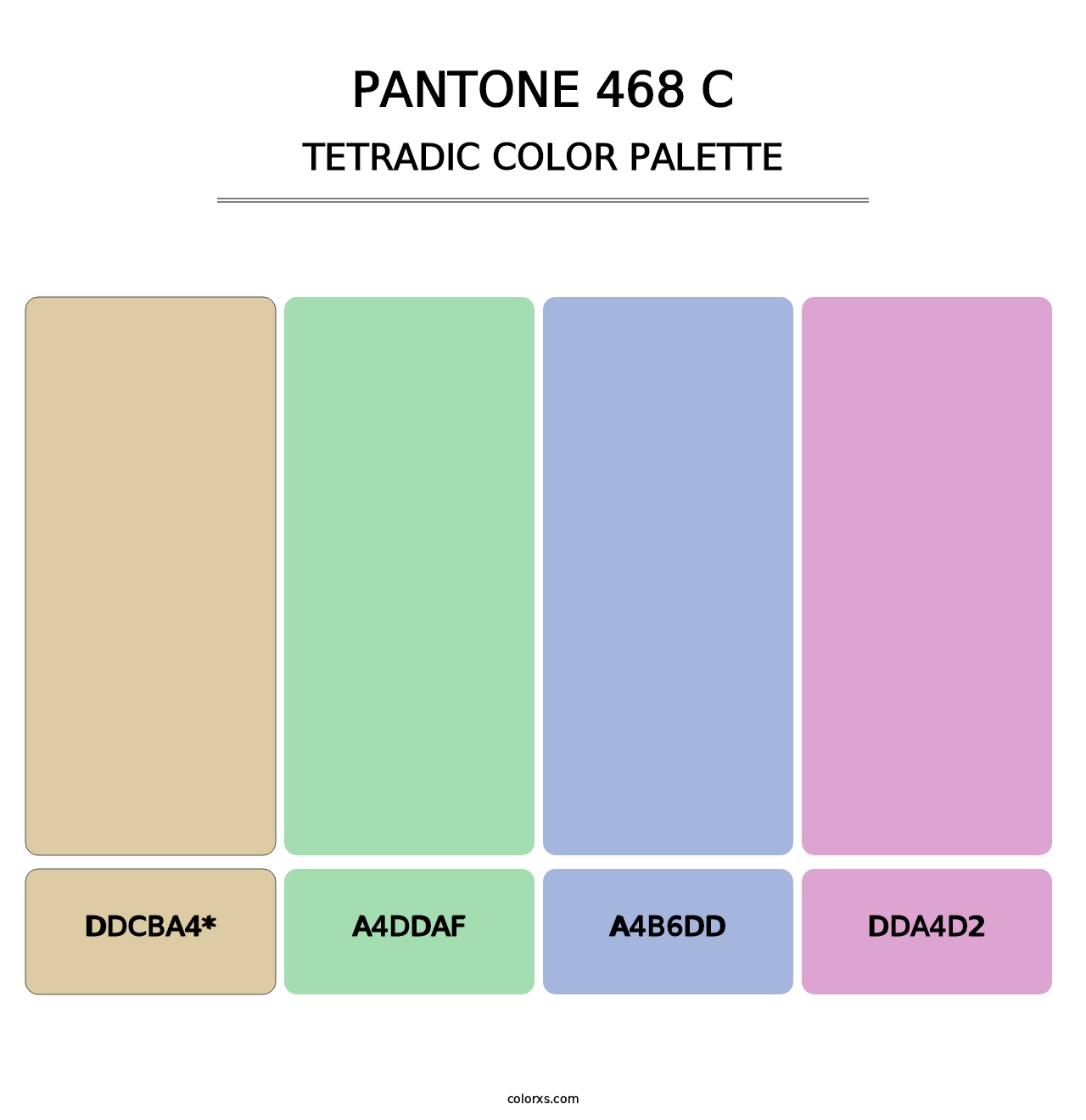 PANTONE 468 C - Tetradic Color Palette