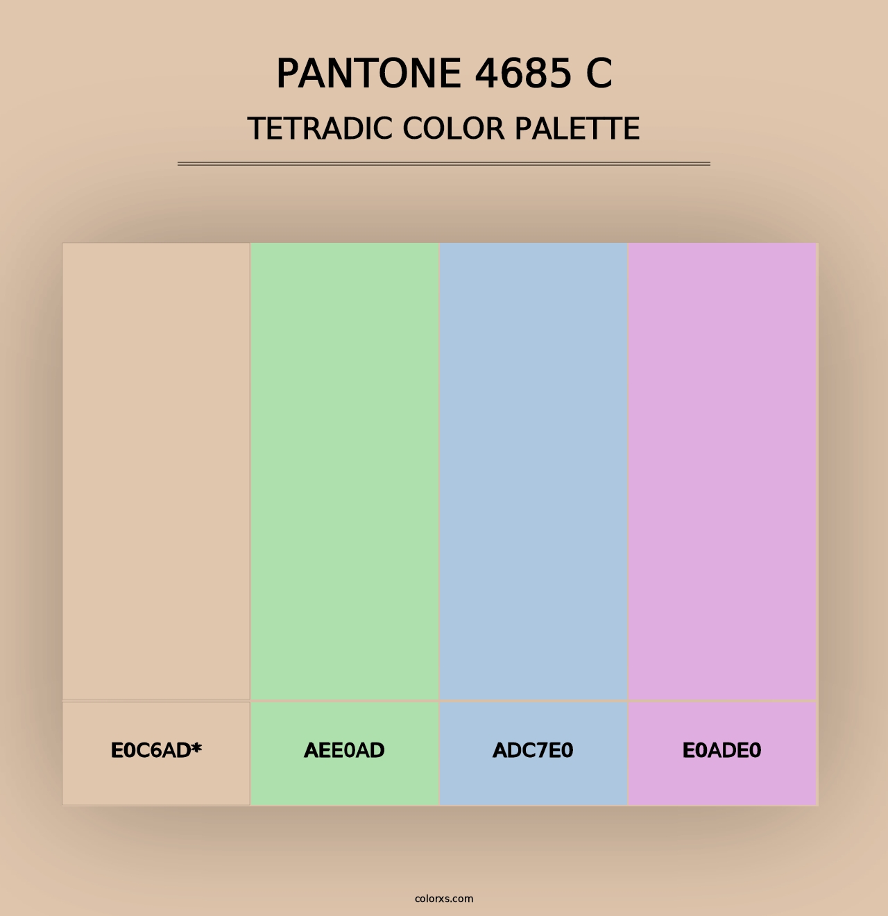 PANTONE 4685 C - Tetradic Color Palette