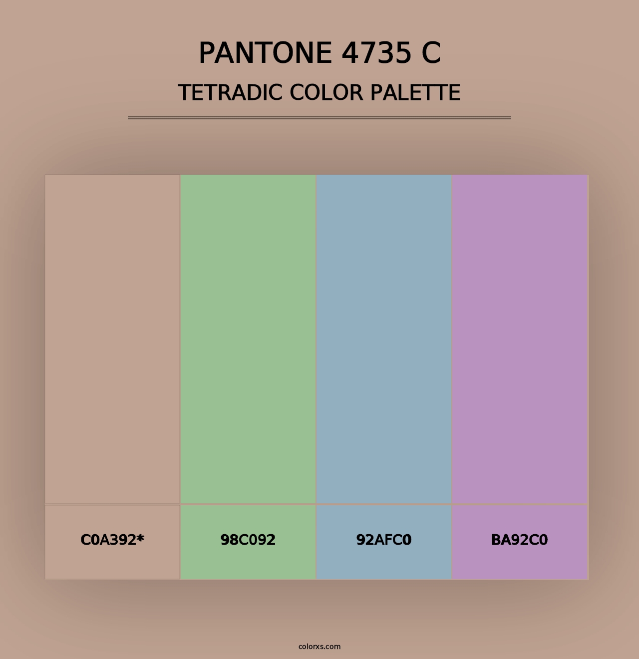 PANTONE 4735 C - Tetradic Color Palette