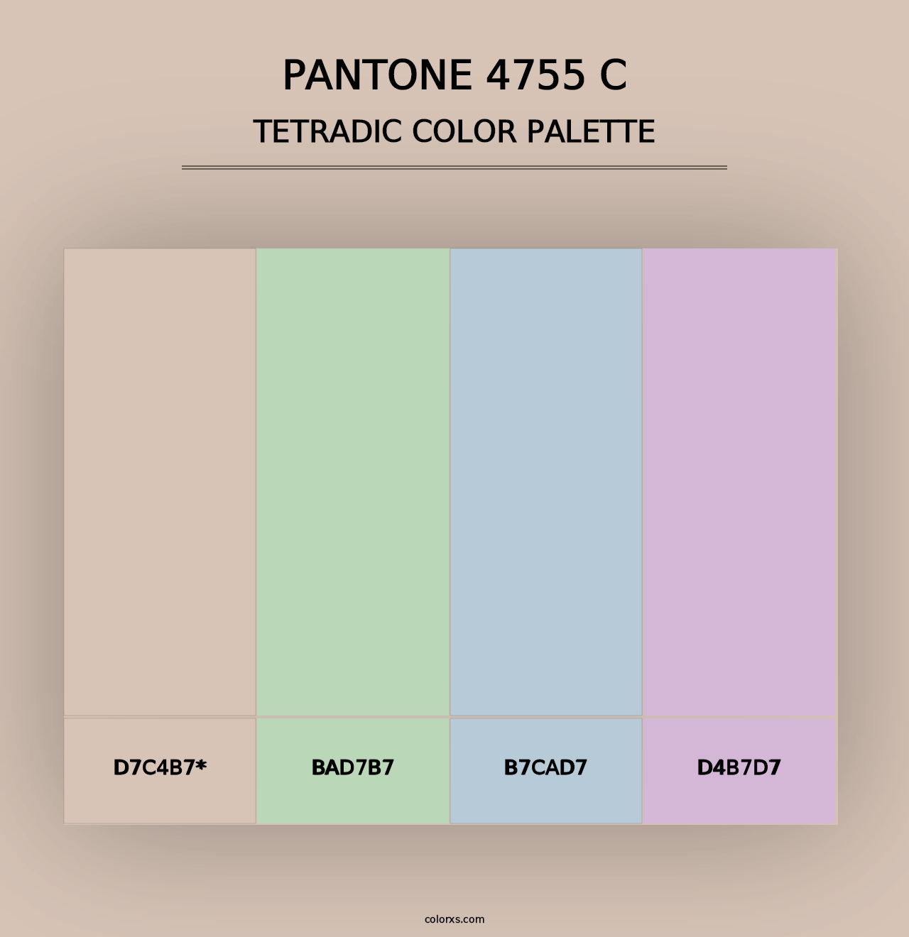 PANTONE 4755 C - Tetradic Color Palette