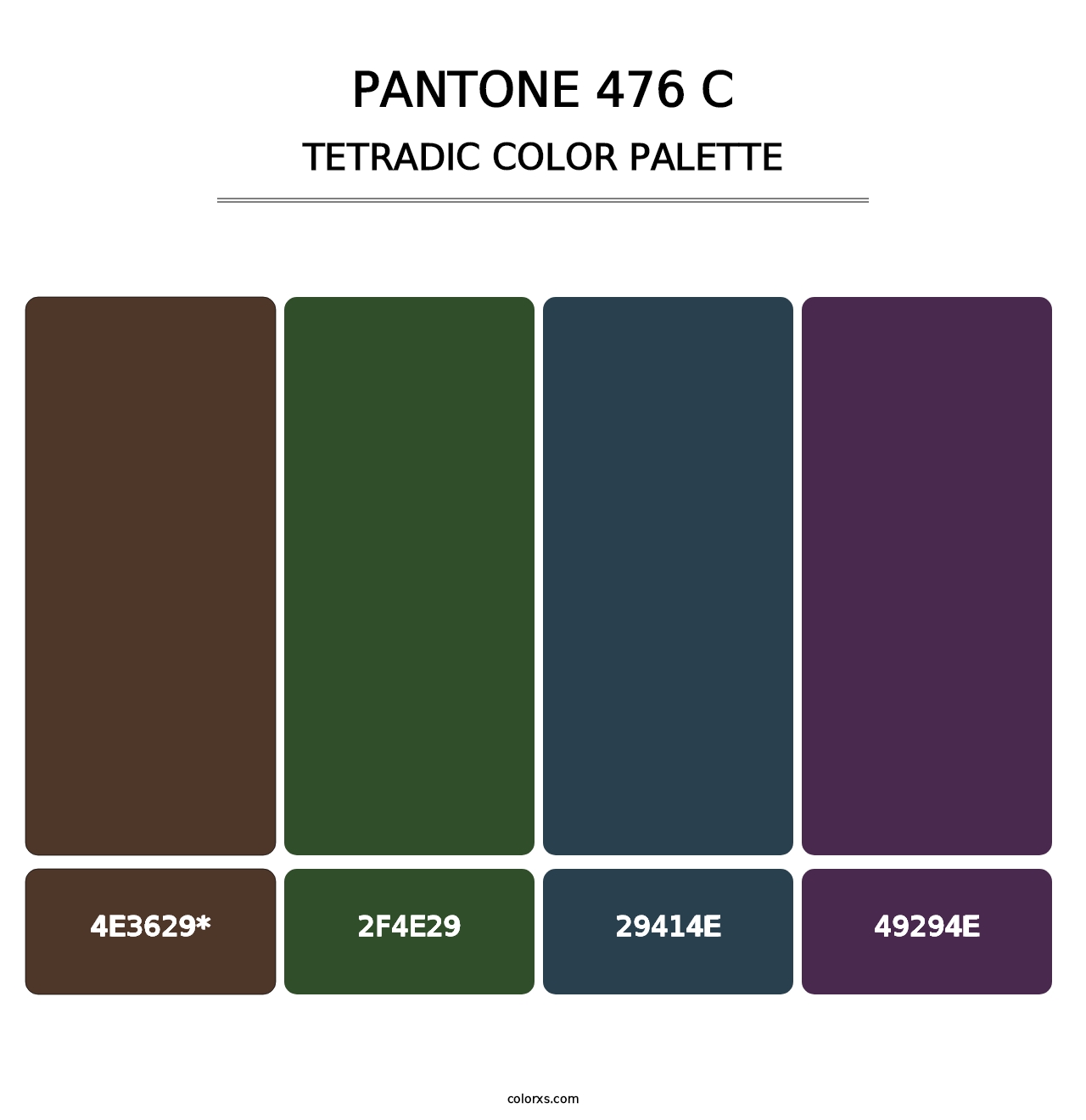 PANTONE 476 C - Tetradic Color Palette