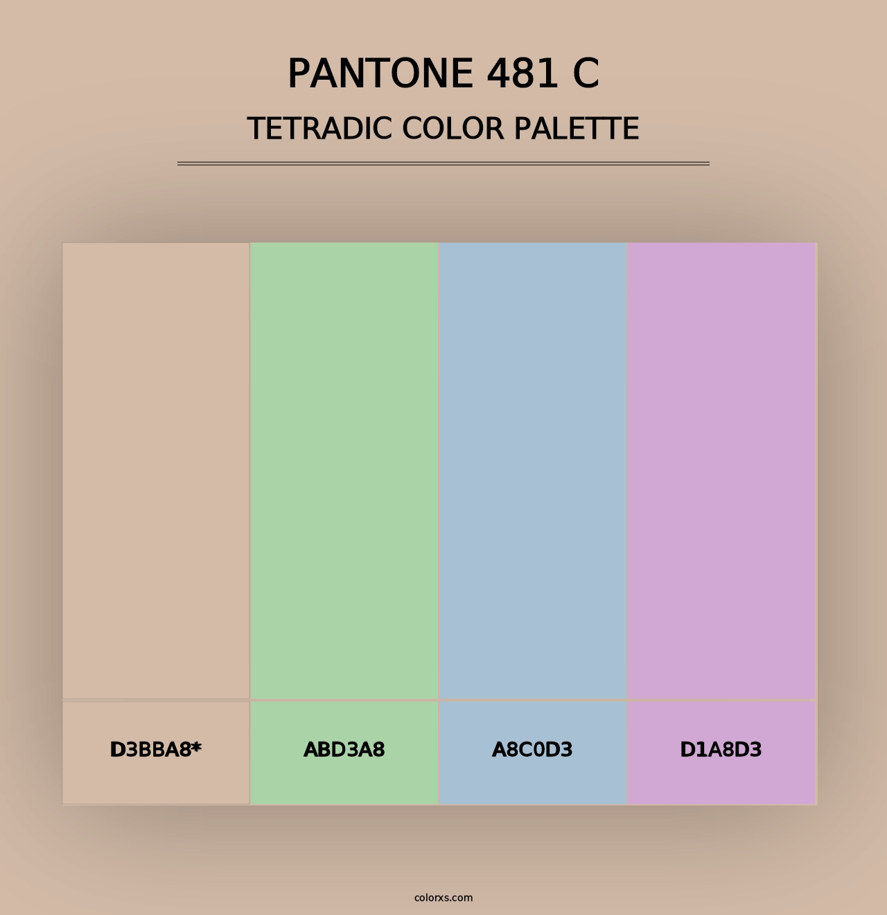 PANTONE 481 C - Tetradic Color Palette