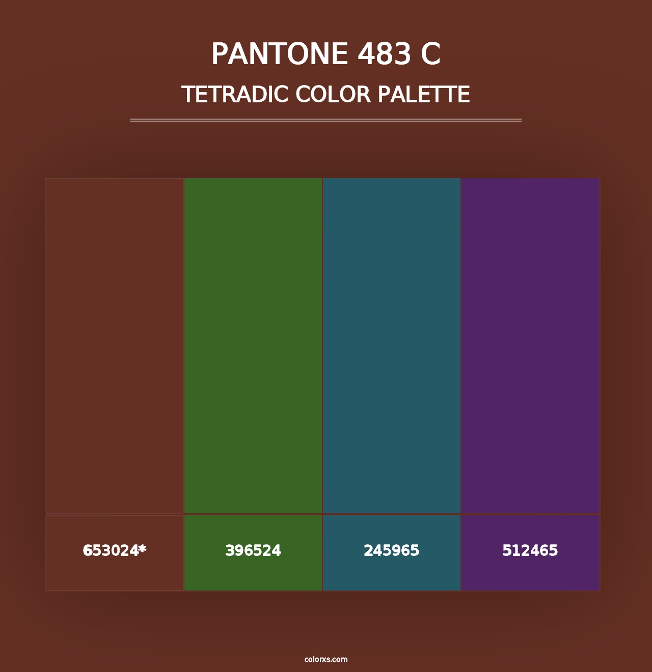 PANTONE 483 C - Tetradic Color Palette