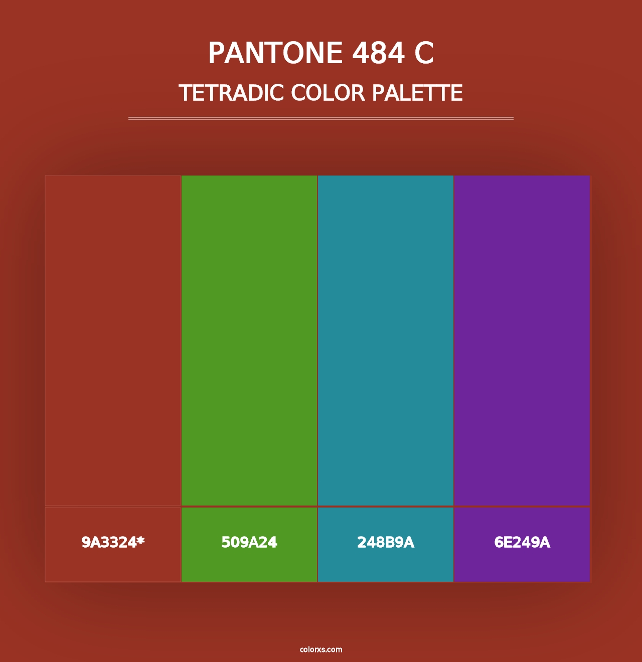 PANTONE 484 C - Tetradic Color Palette