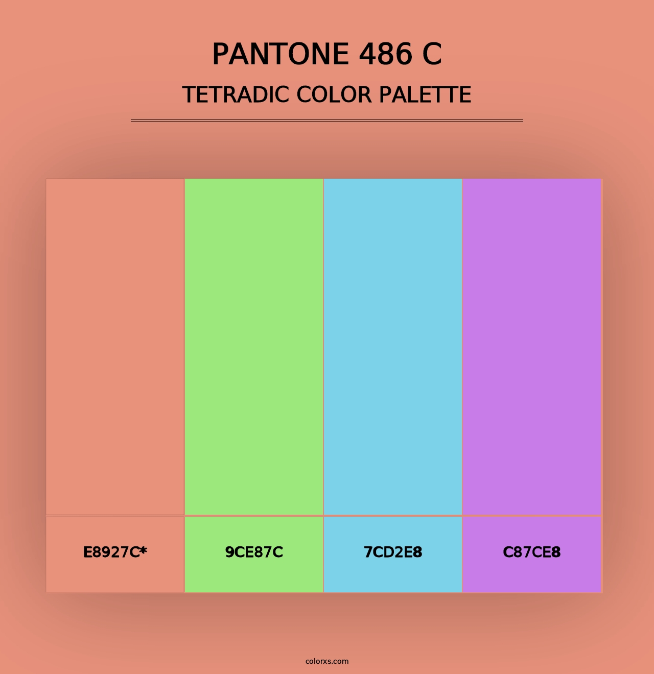 PANTONE 486 C - Tetradic Color Palette