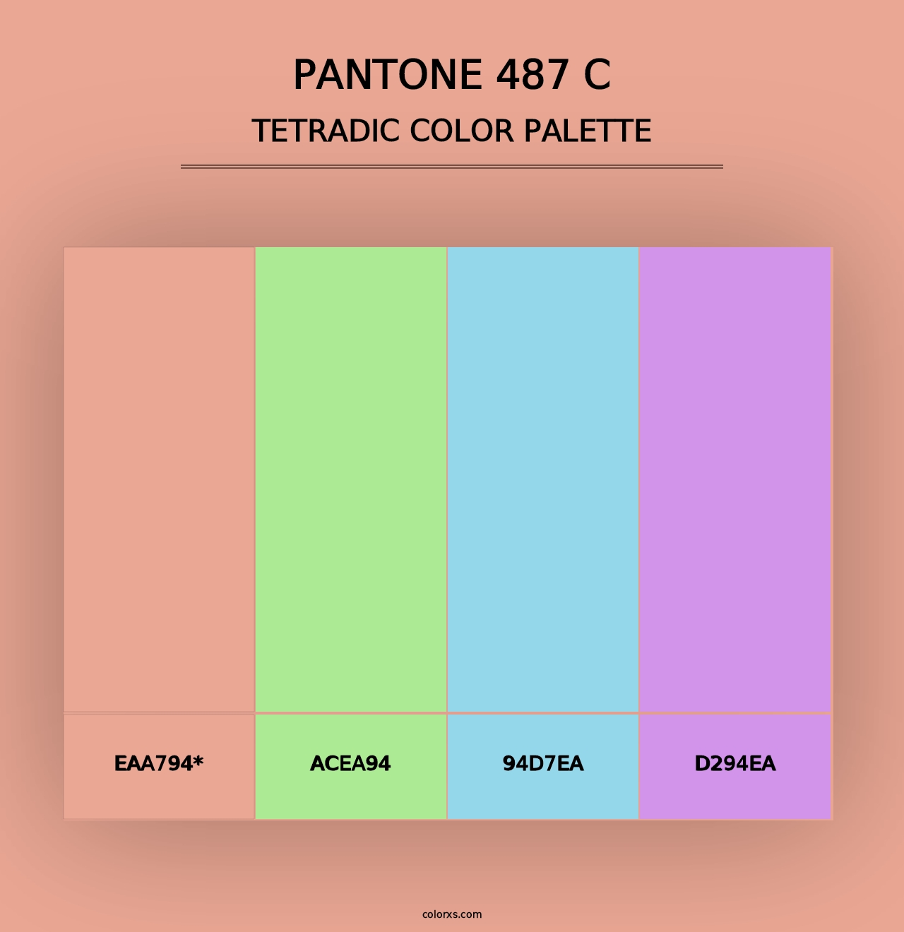 PANTONE 487 C - Tetradic Color Palette