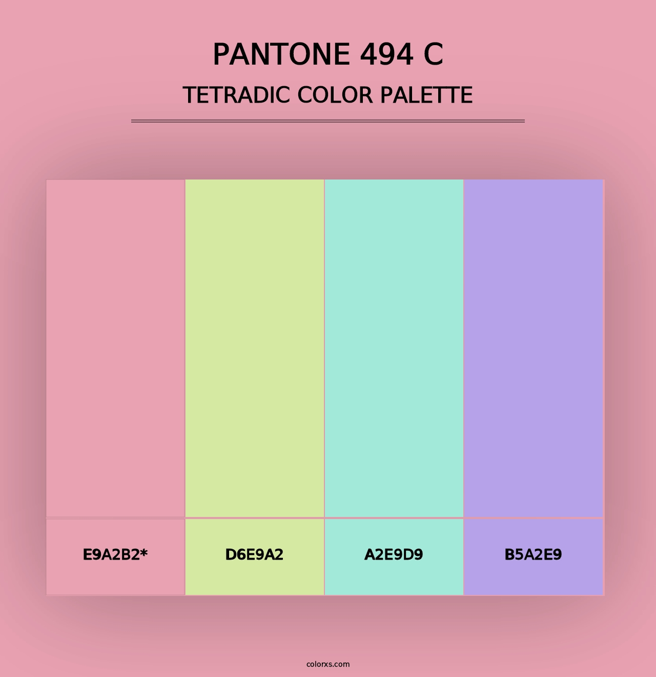 PANTONE 494 C - Tetradic Color Palette