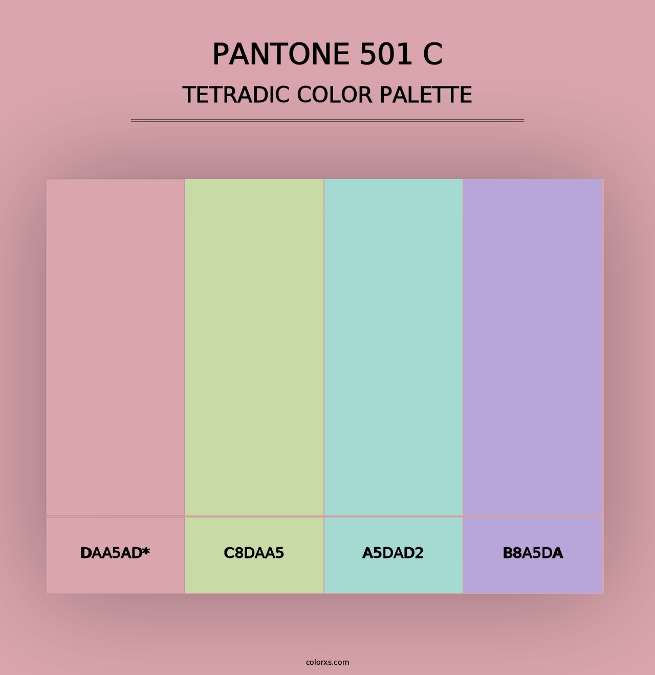 PANTONE 501 C - Tetradic Color Palette