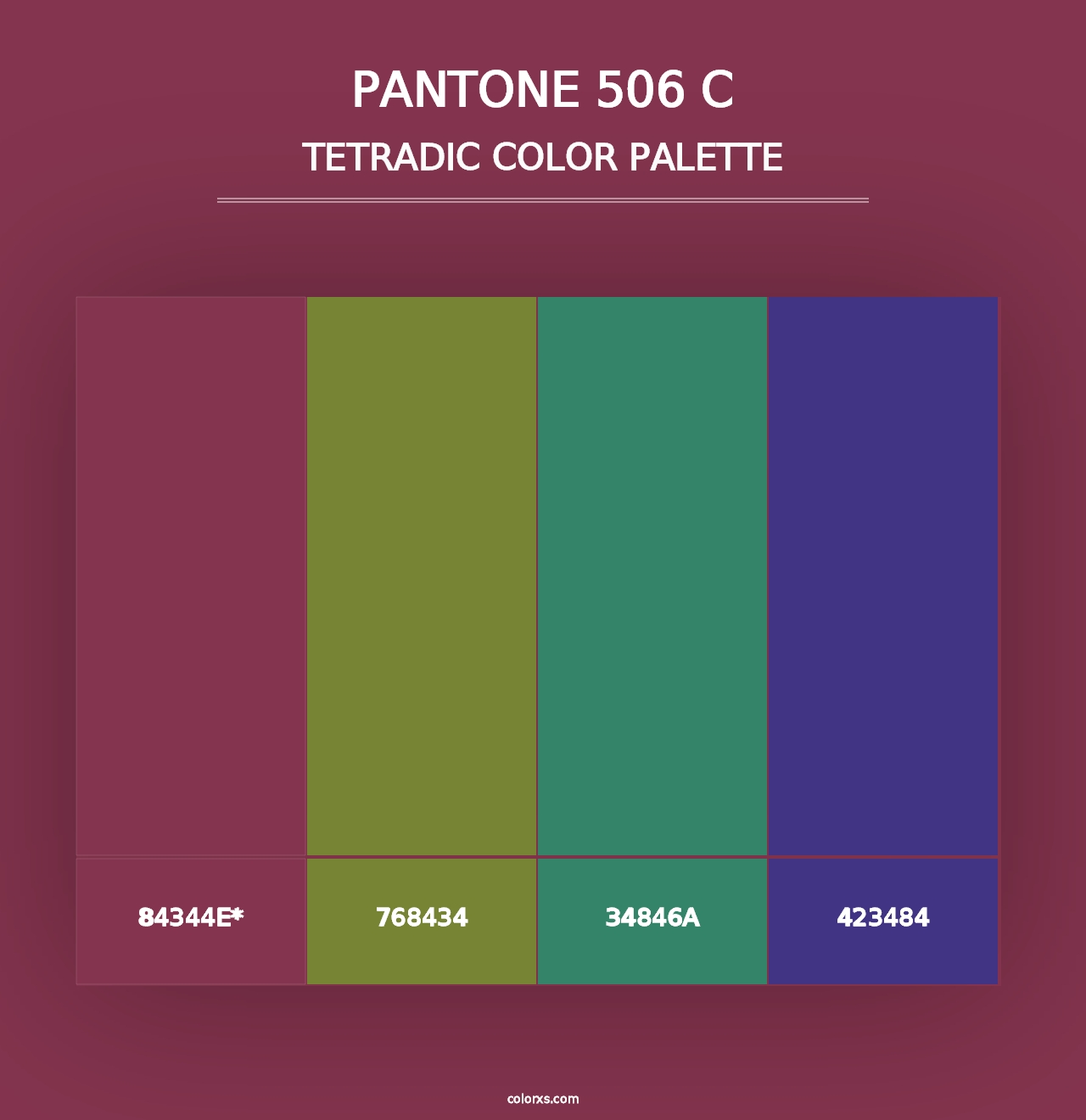 PANTONE 506 C - Tetradic Color Palette