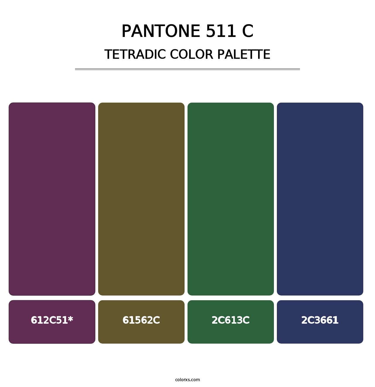 PANTONE 511 C - Tetradic Color Palette