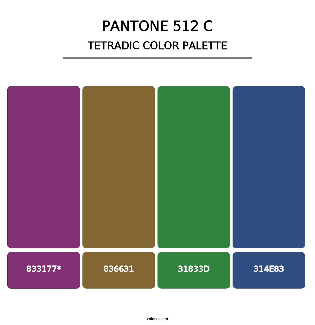 PANTONE 512 C - Tetradic Color Palette