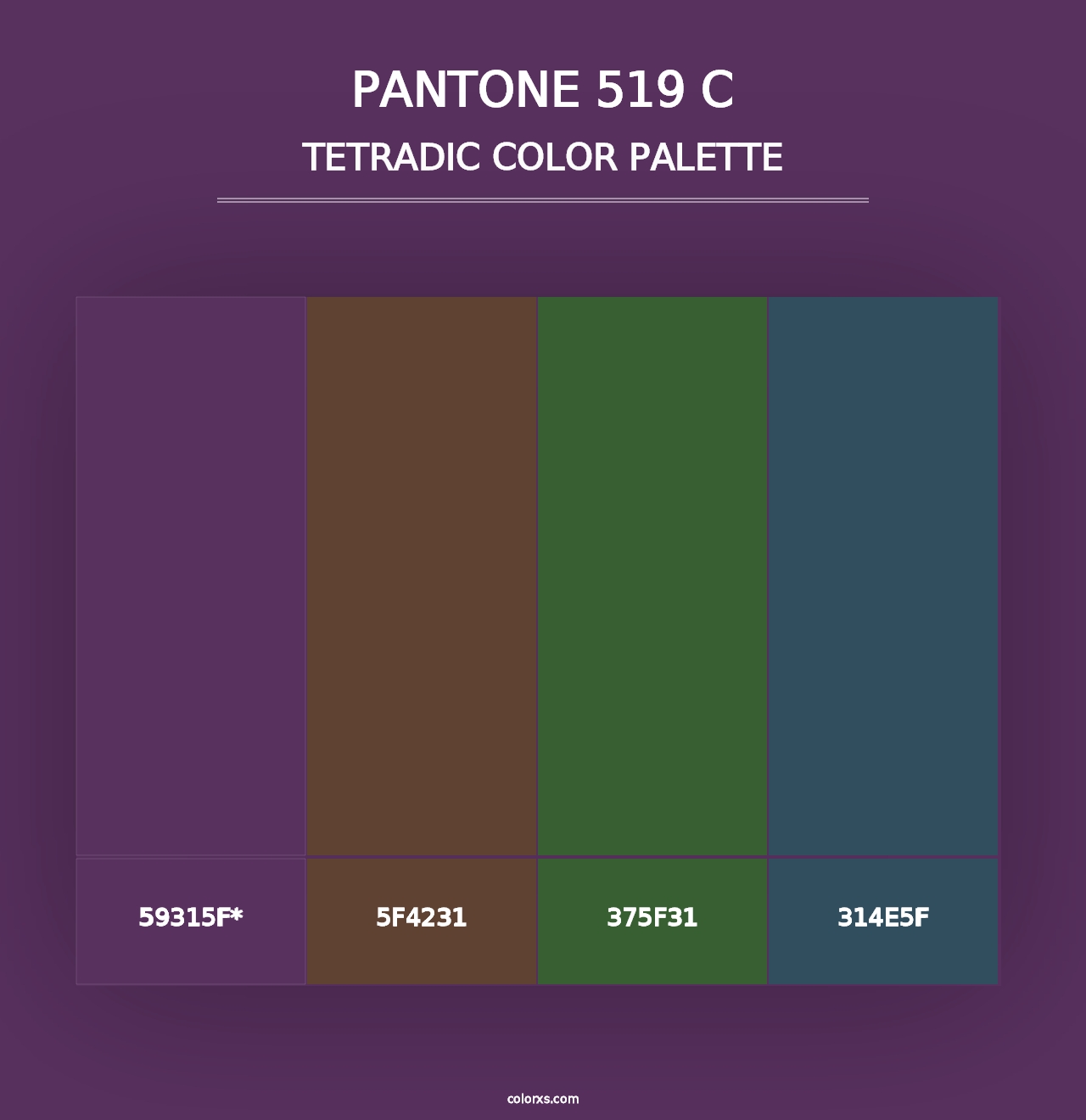 PANTONE 519 C - Tetradic Color Palette