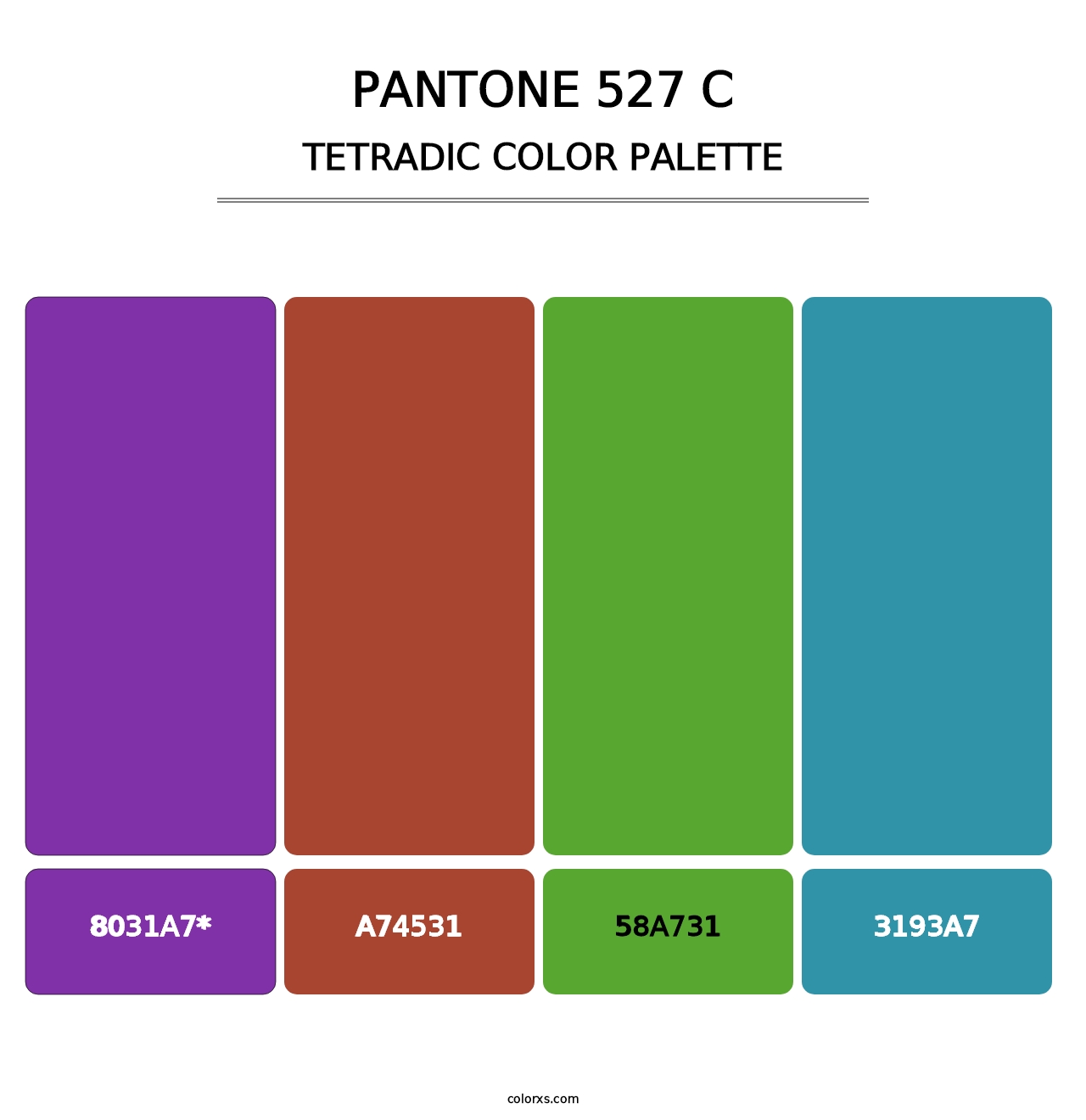 PANTONE 527 C - Tetradic Color Palette