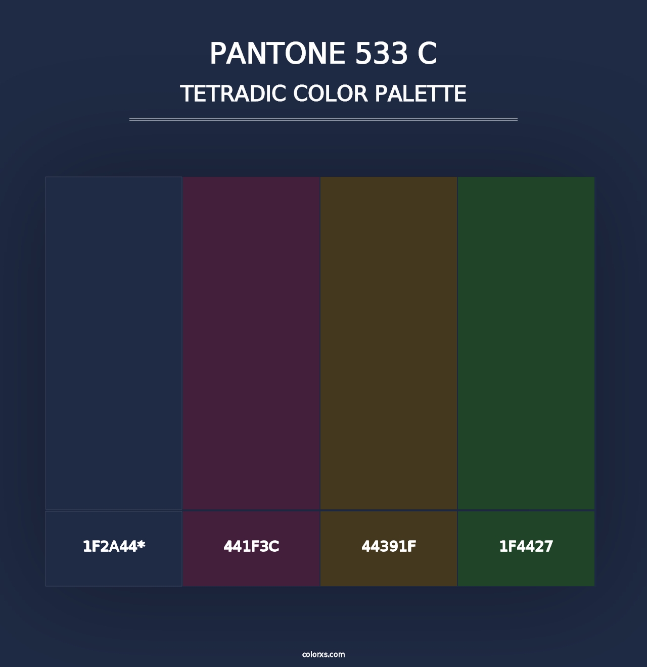 PANTONE 533 C - Tetradic Color Palette