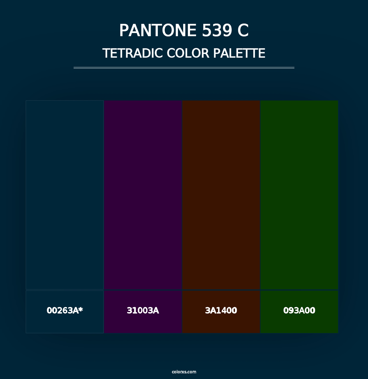 PANTONE 539 C - Tetradic Color Palette