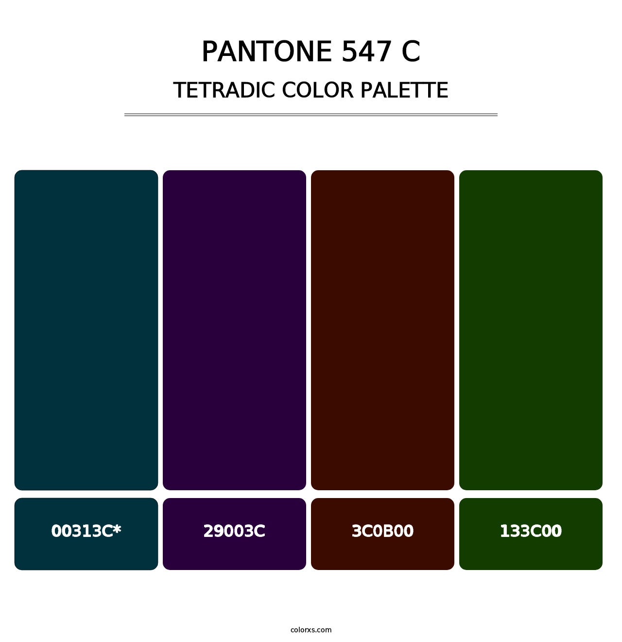 PANTONE 547 C - Tetradic Color Palette