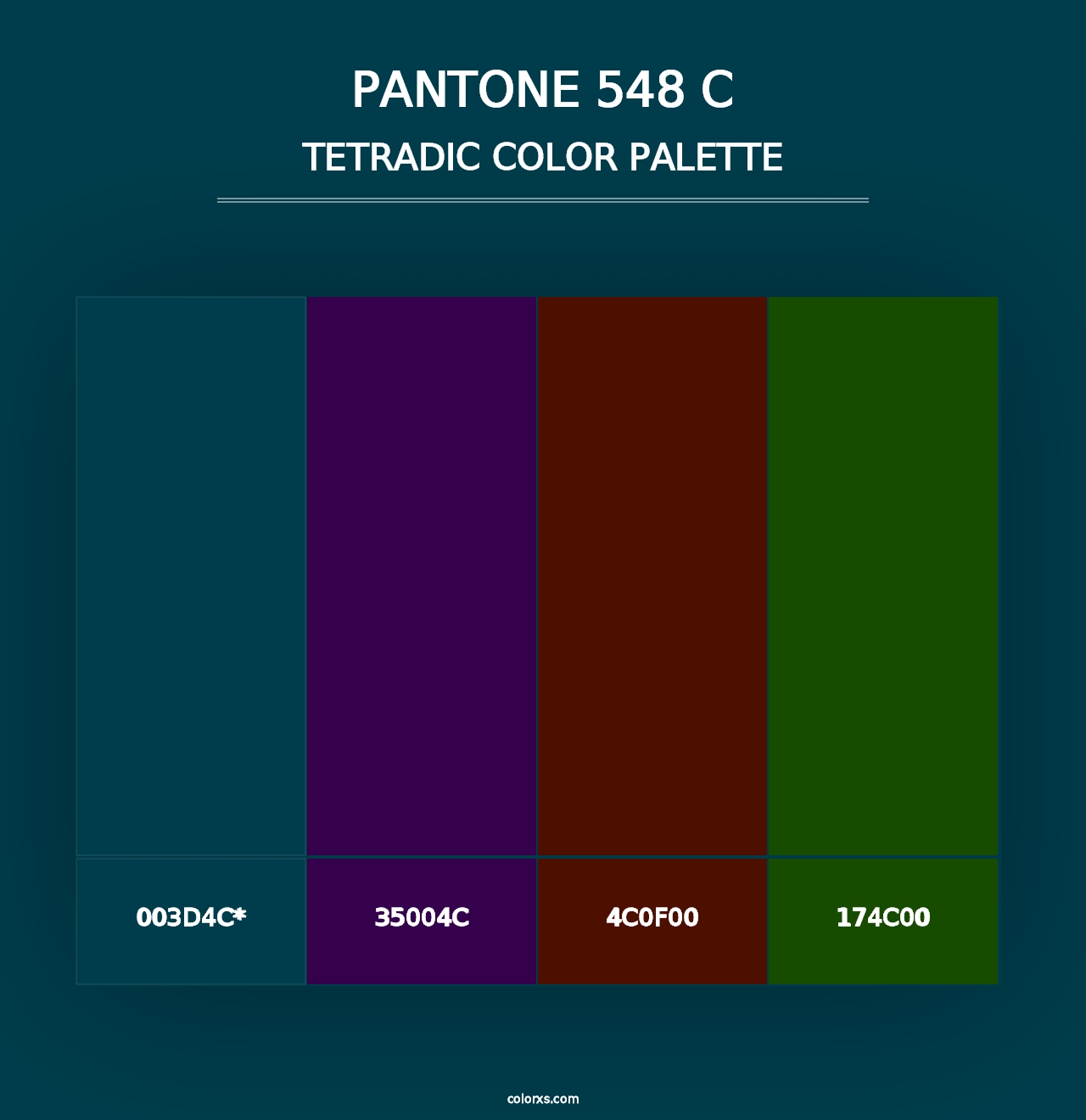 PANTONE 548 C - Tetradic Color Palette