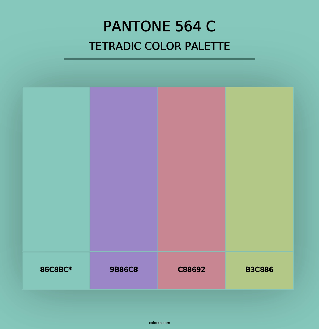 PANTONE 564 C - Tetradic Color Palette