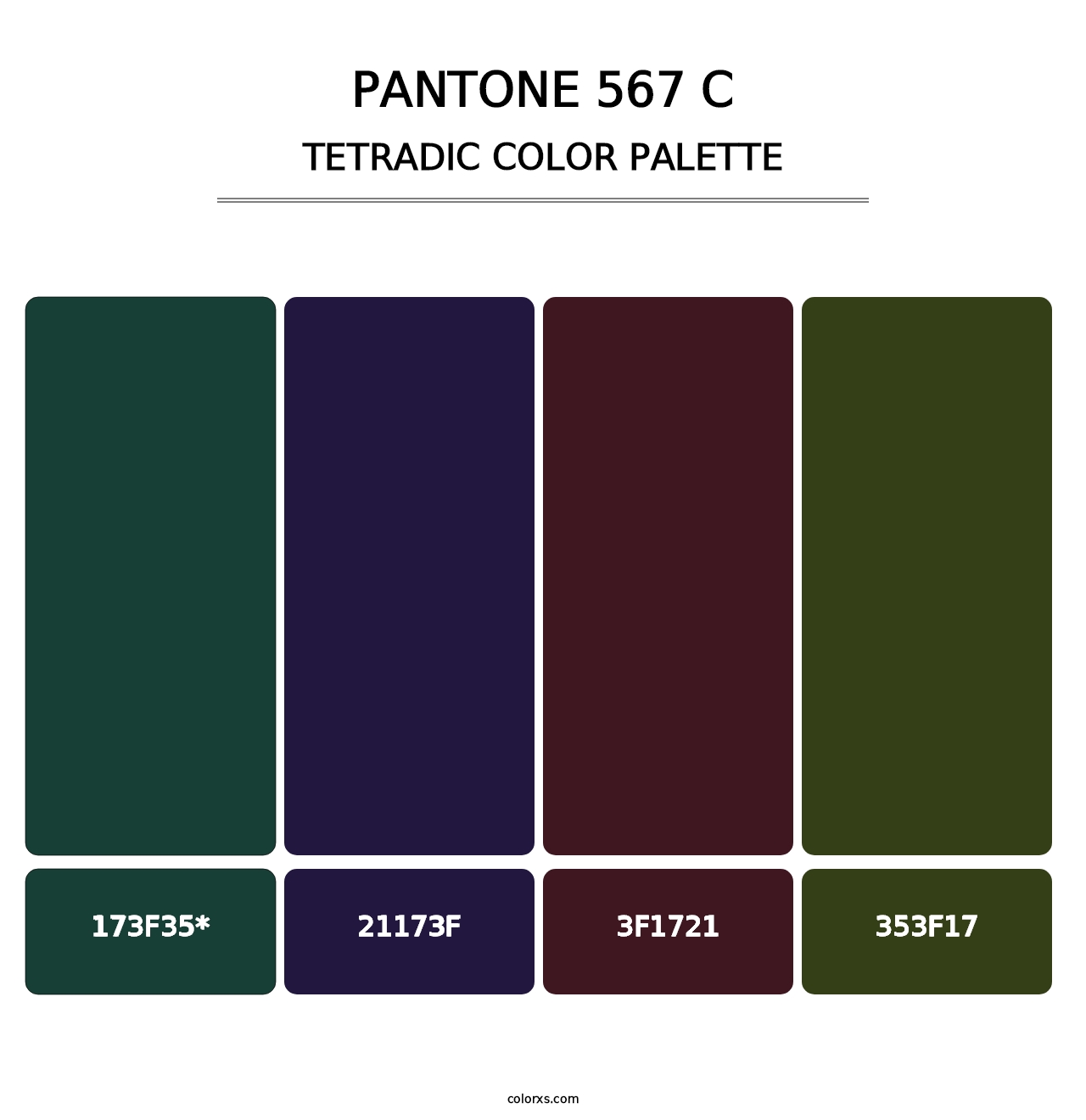 PANTONE 567 C - Tetradic Color Palette