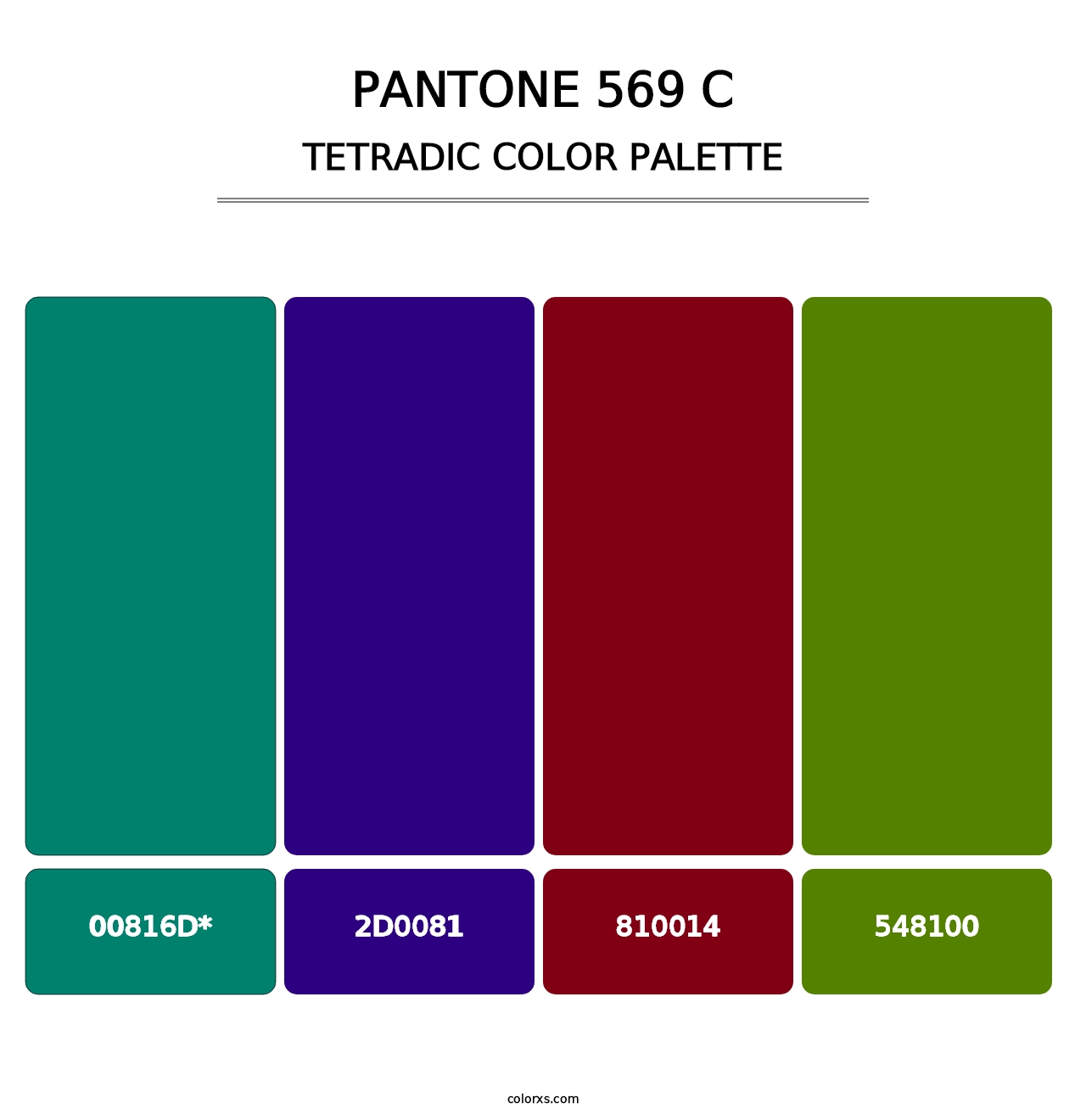 PANTONE 569 C - Tetradic Color Palette