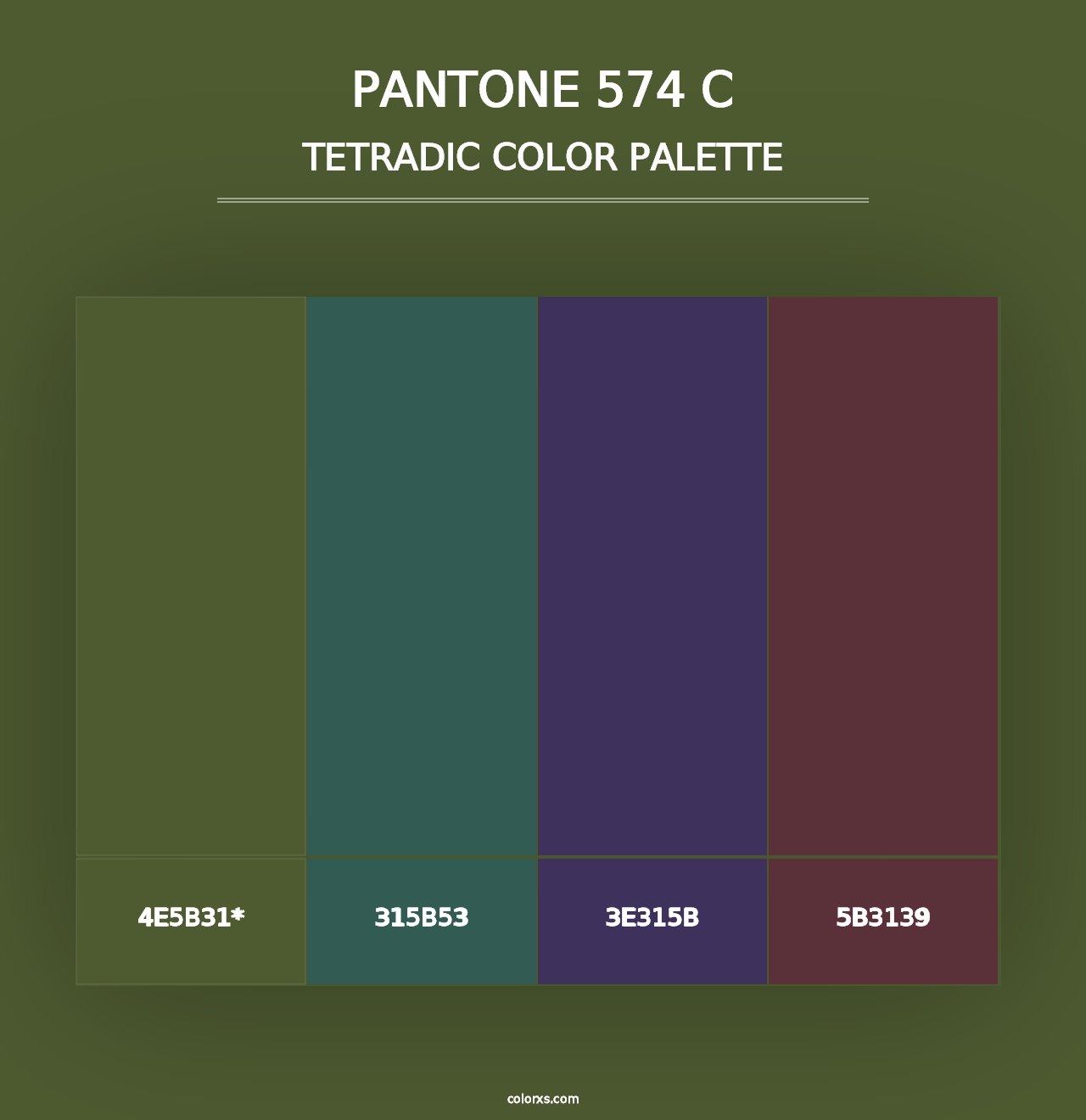 PANTONE 574 C - Tetradic Color Palette