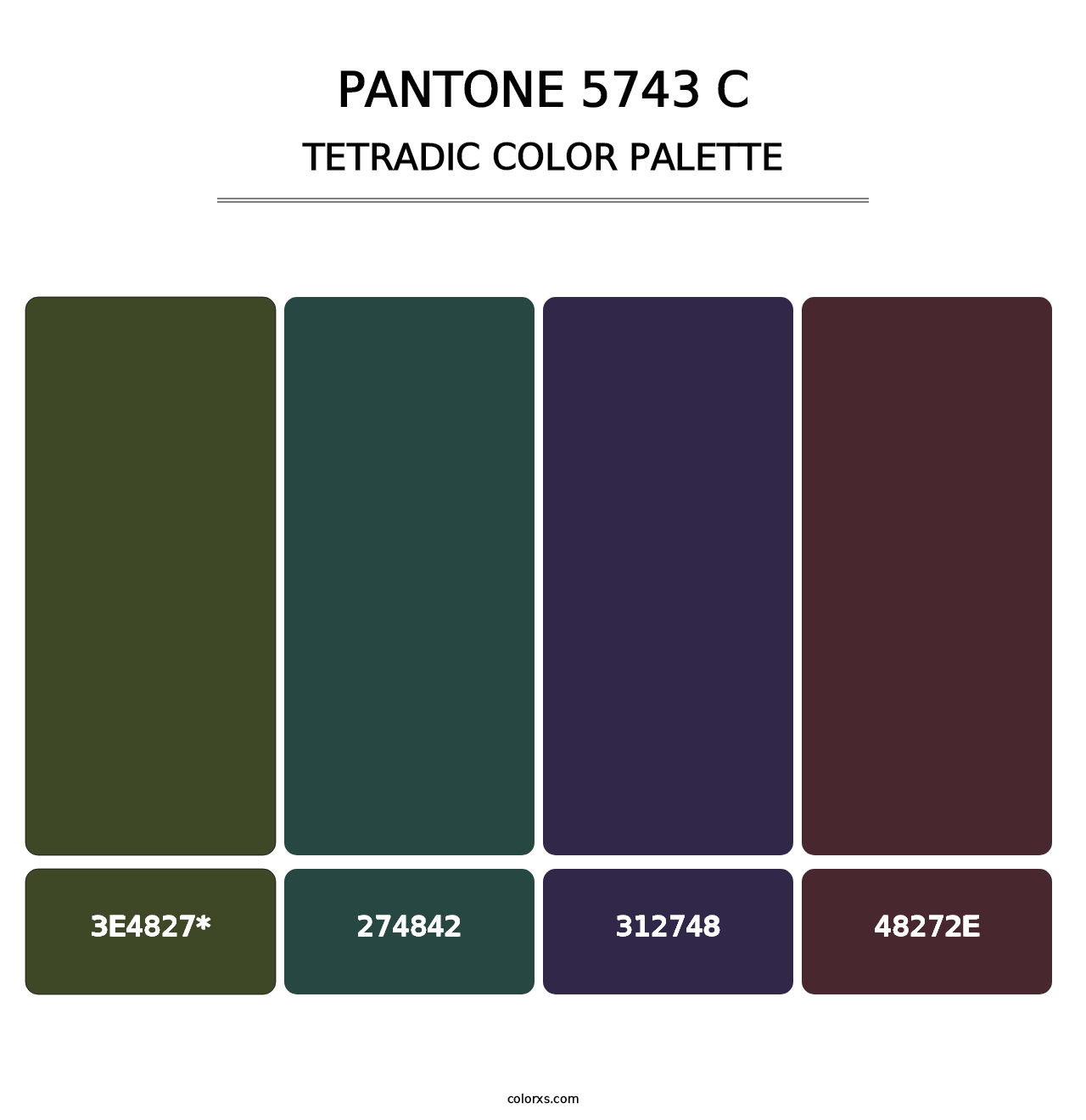 PANTONE 5743 C - Tetradic Color Palette