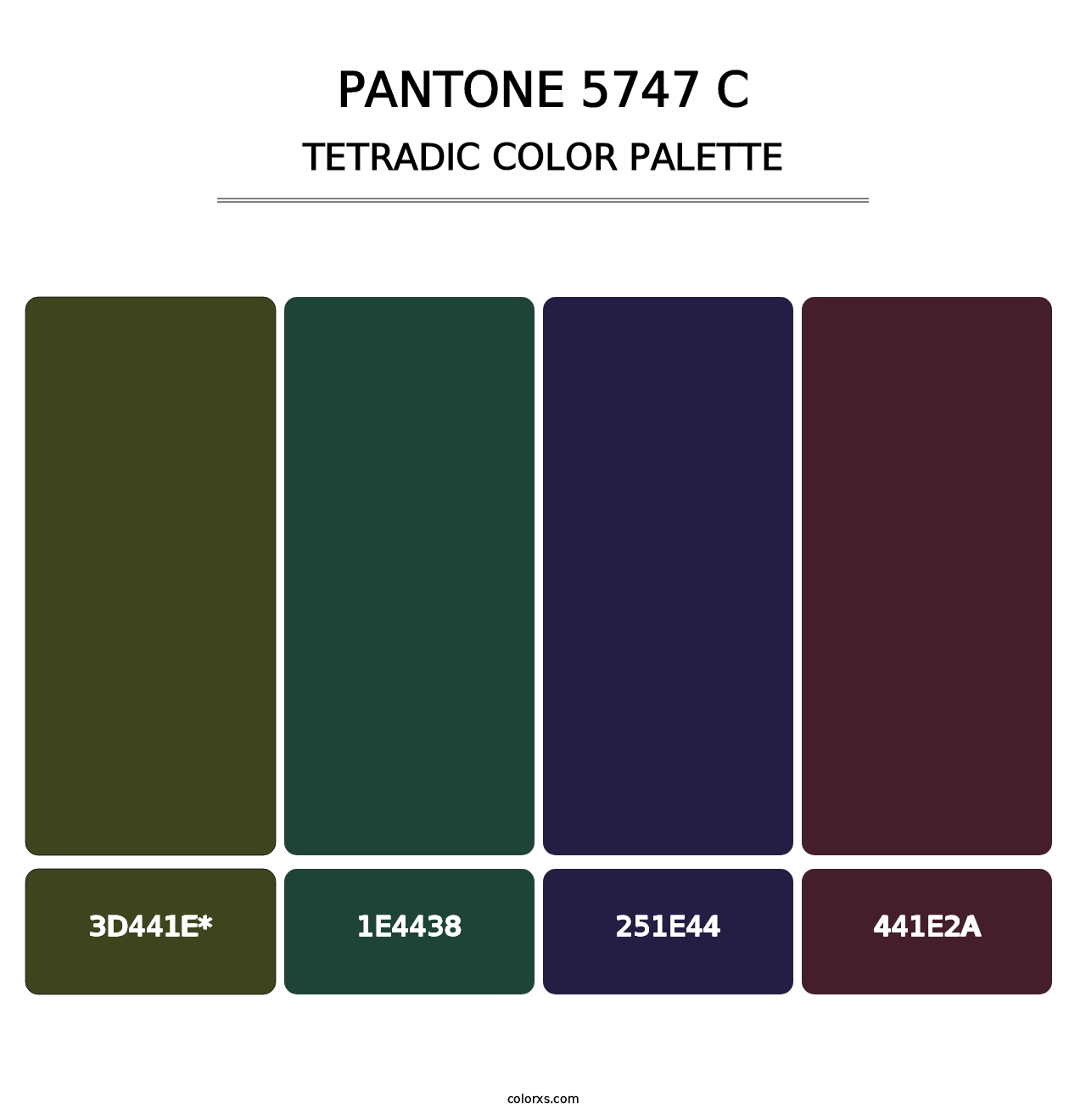 PANTONE 5747 C - Tetradic Color Palette