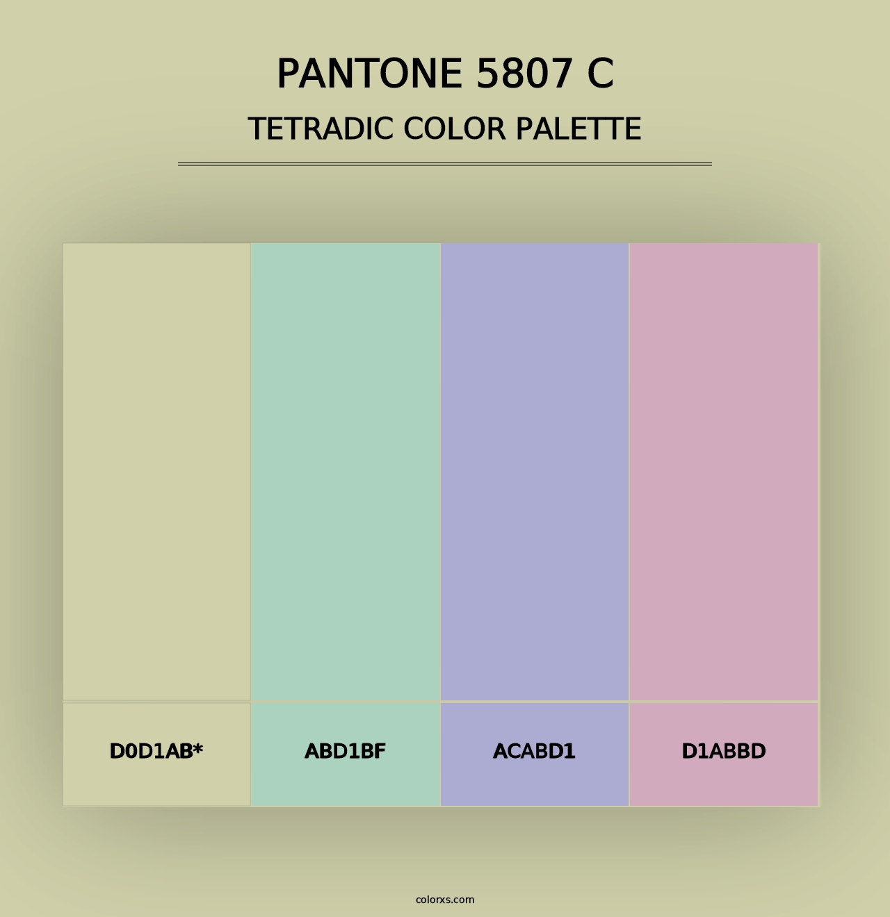 PANTONE 5807 C - Tetradic Color Palette