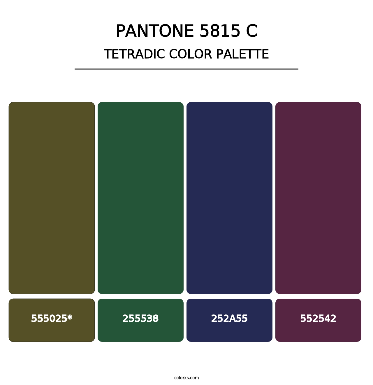 PANTONE 5815 C - Tetradic Color Palette