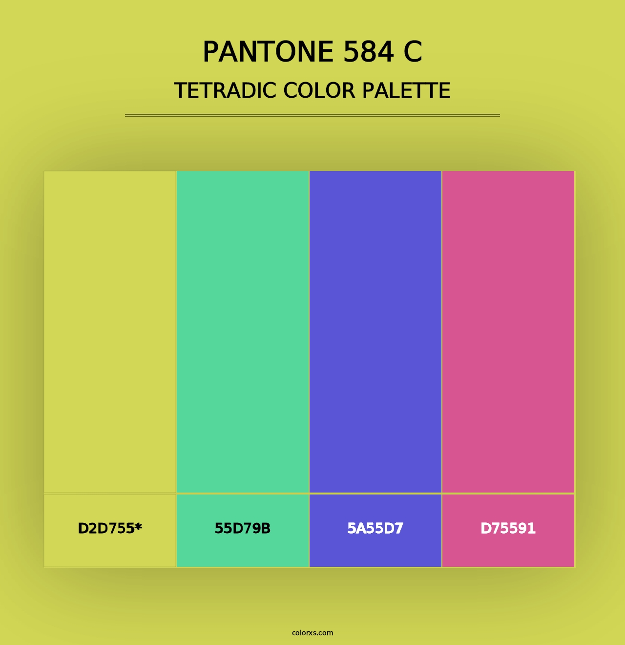 PANTONE 584 C - Tetradic Color Palette