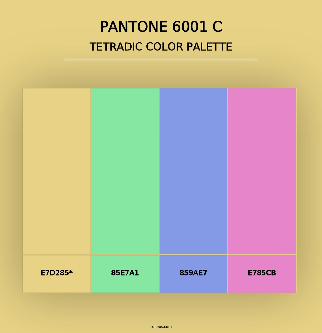 PANTONE 6001 C - Tetradic Color Palette