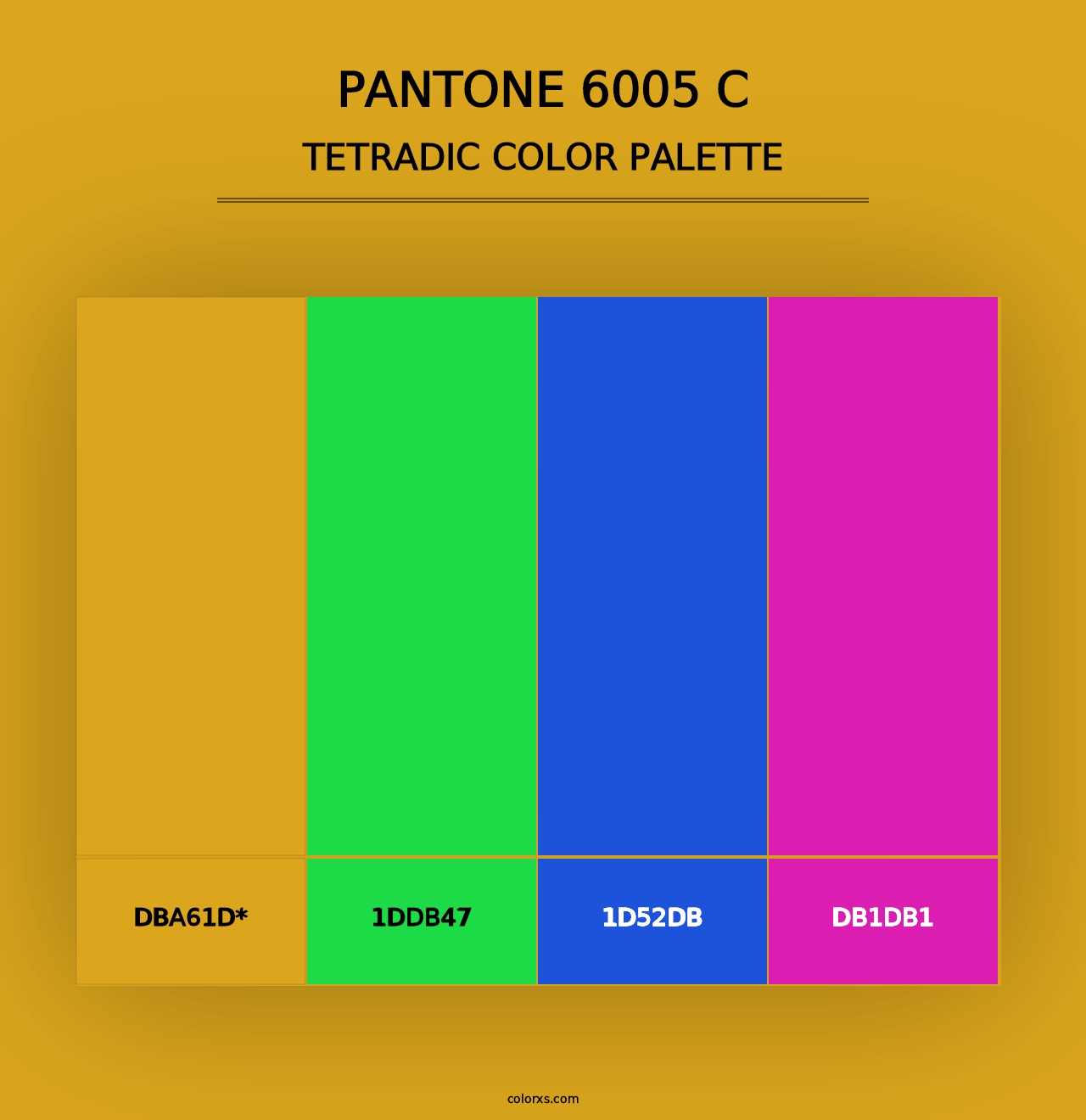 PANTONE 6005 C - Tetradic Color Palette