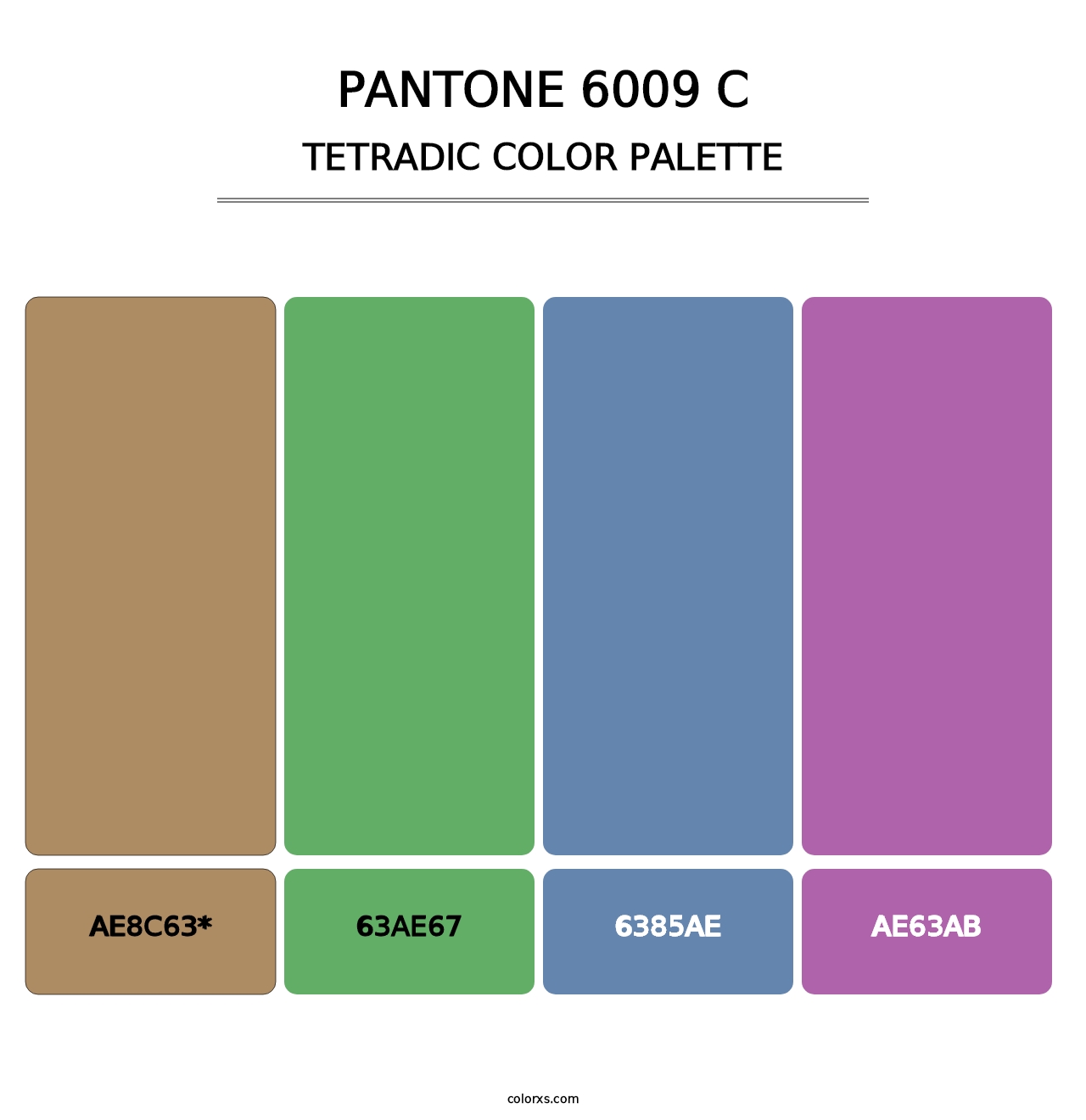 PANTONE 6009 C - Tetradic Color Palette